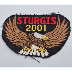 Vintage Sturgis 2001 Eagle Embroidered Patch Motorcycle Rally Souvenir